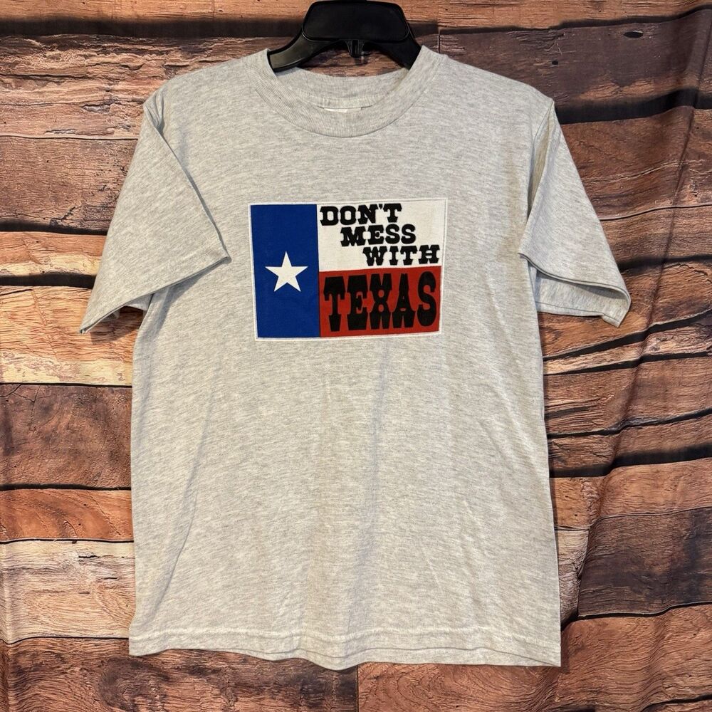Tultex Don't Mess With Texas T-Shirt Large Gray Texas Tech Basketball Signed
